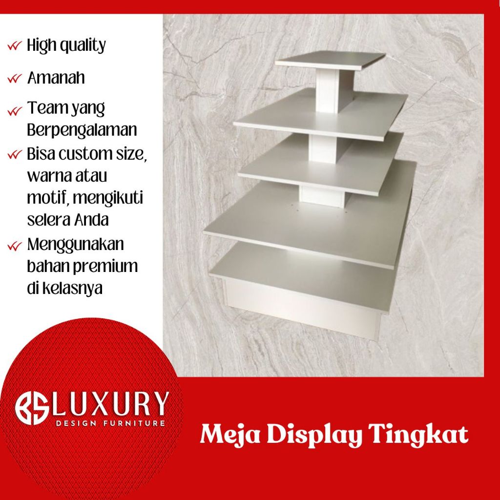 Rak 5 Susun Persegi Rak Susun Display Sepatu Tas Kosmetik