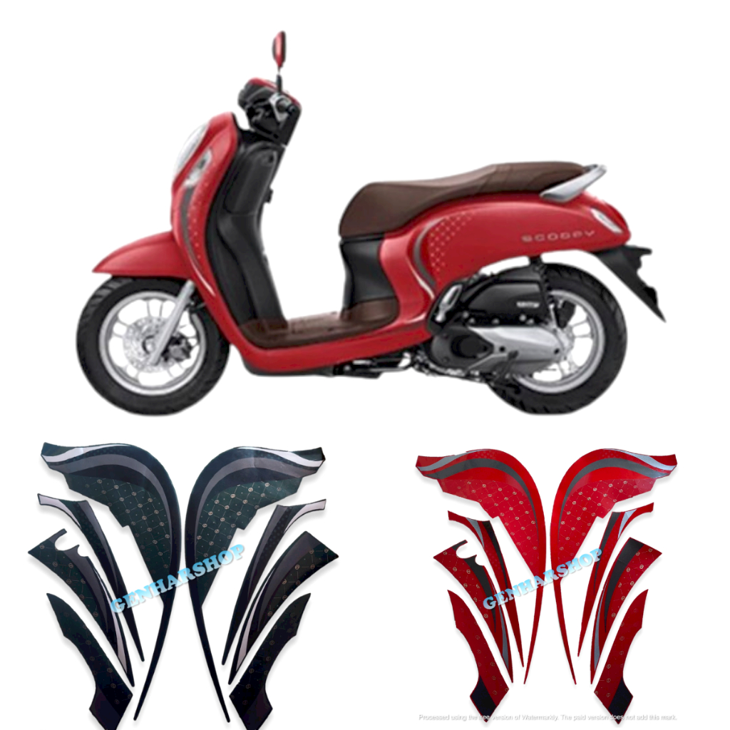 STIKER STRIPING LIS BODY MOTOR HONDA SCOOPY STYLISH 2023  NEW FULL SET