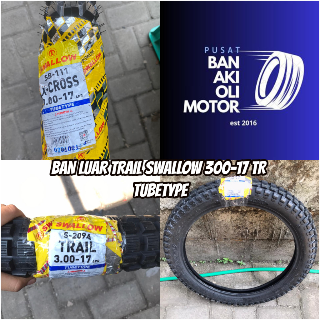 BAN LUAR SWALLOW TR // XCROSS  300-17 TUBETYPE || BAN LUAR SWALLOW 300-17 MOTOR BEBEK / TRAIL TUBETY