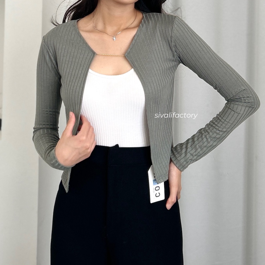 modelTipe YM34 SIVALI Mini Outer Cardigan  Korean Cardigan Knit With Chain  Cardigan Wanita