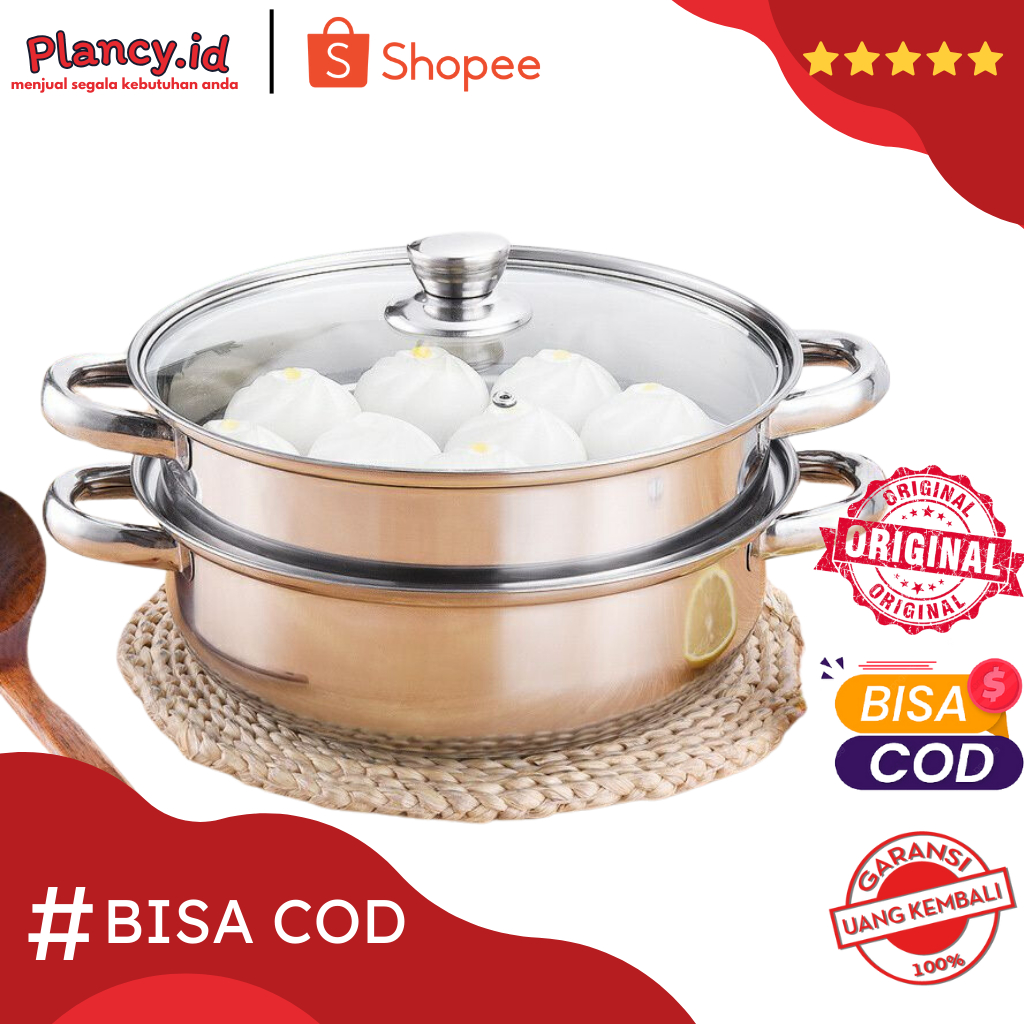 Plancy.id - Panci kukusan stainless steel (Gratis Bubble Warp) stainless steel tebal / Panci kukus s