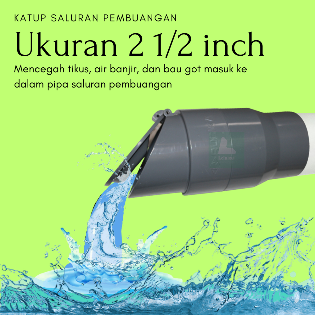 Tutup Pipa Anti Banjir BACKFLOW VALVE Lengkap Sambungan 2 1/2 Inch Rucika Usir Kecoak Penghalang Tik