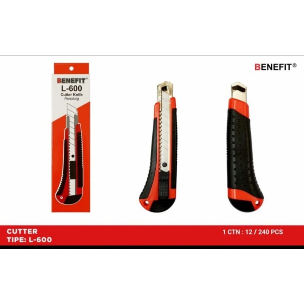 

CUTTER BNNEFIT L-600 / Cutter Knife Benefit L-600 / Pisau cutter murah