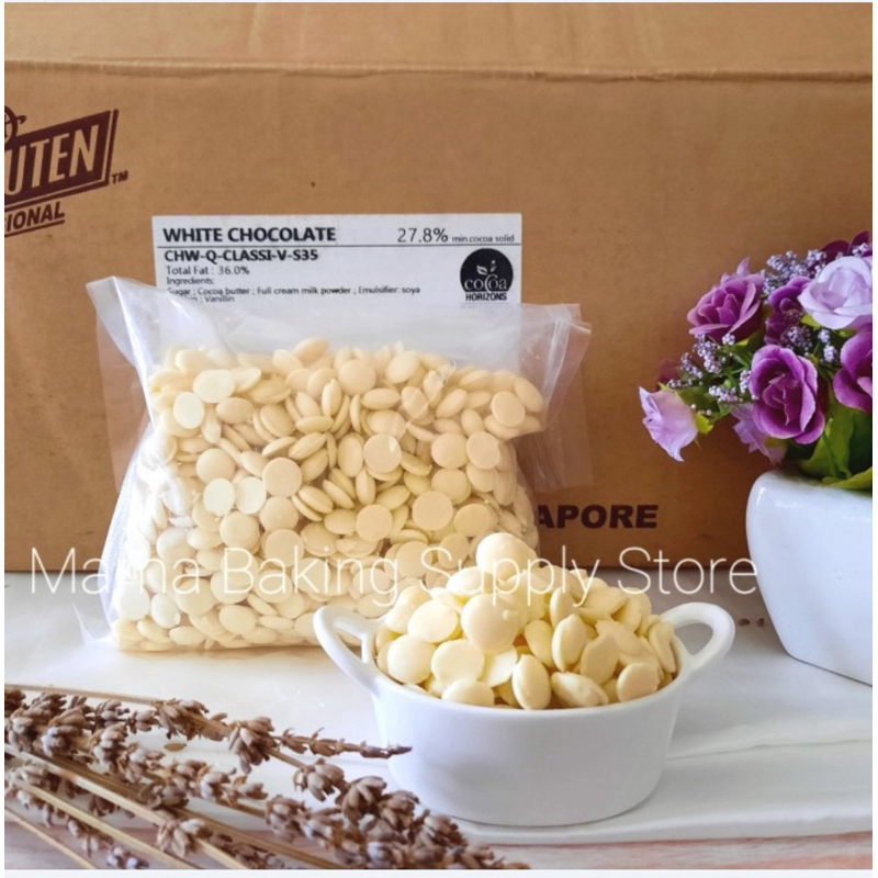 

500g VAN HOUTEN Milk White Chocolate Callets Couverture Button 28% 500 gr