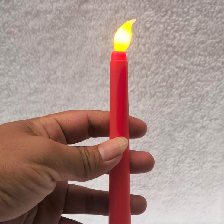 Lilin LED baterai lancip Merah elektrik lilin Lampu Electric 1 biji