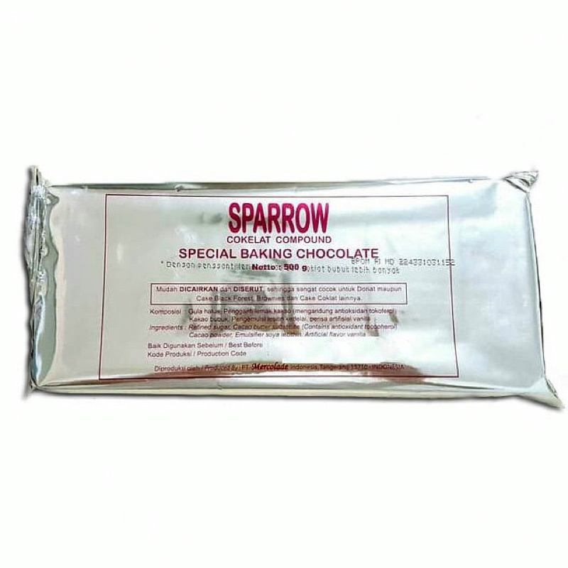 

Sparrow Dark Chocolate Compound 500gr – Coklat Block Baking