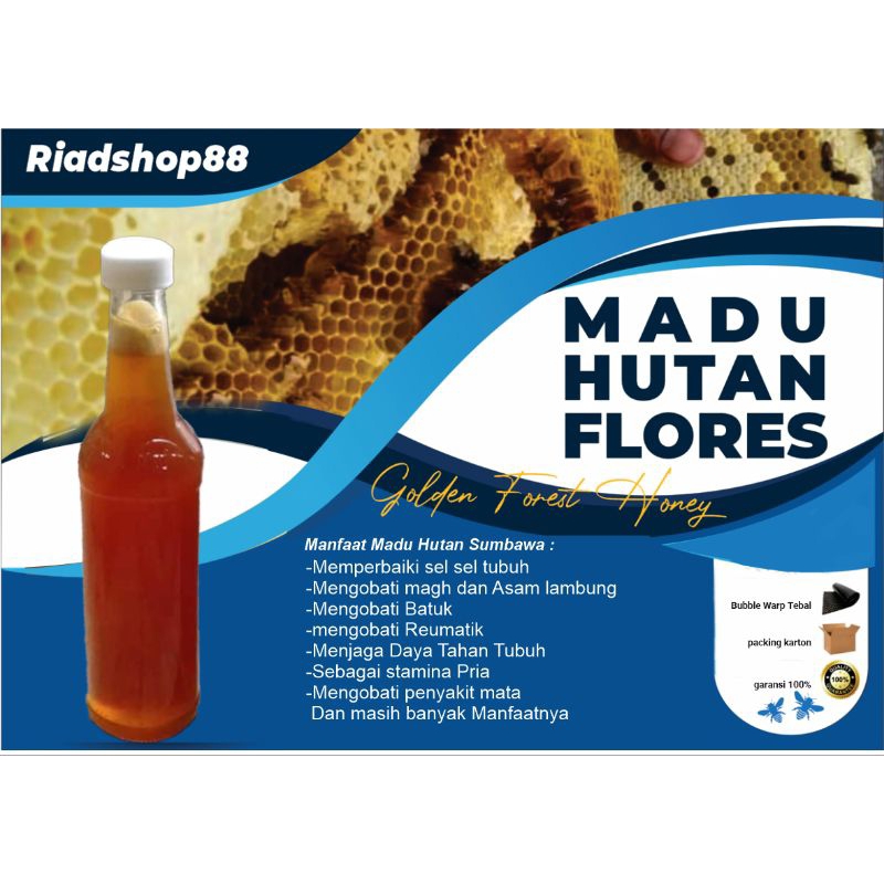 

Madu Hutan Liar Flores 500 ml, Madu Murni Lebah Dorsata murni tanpa Campuran/Madu Mentah