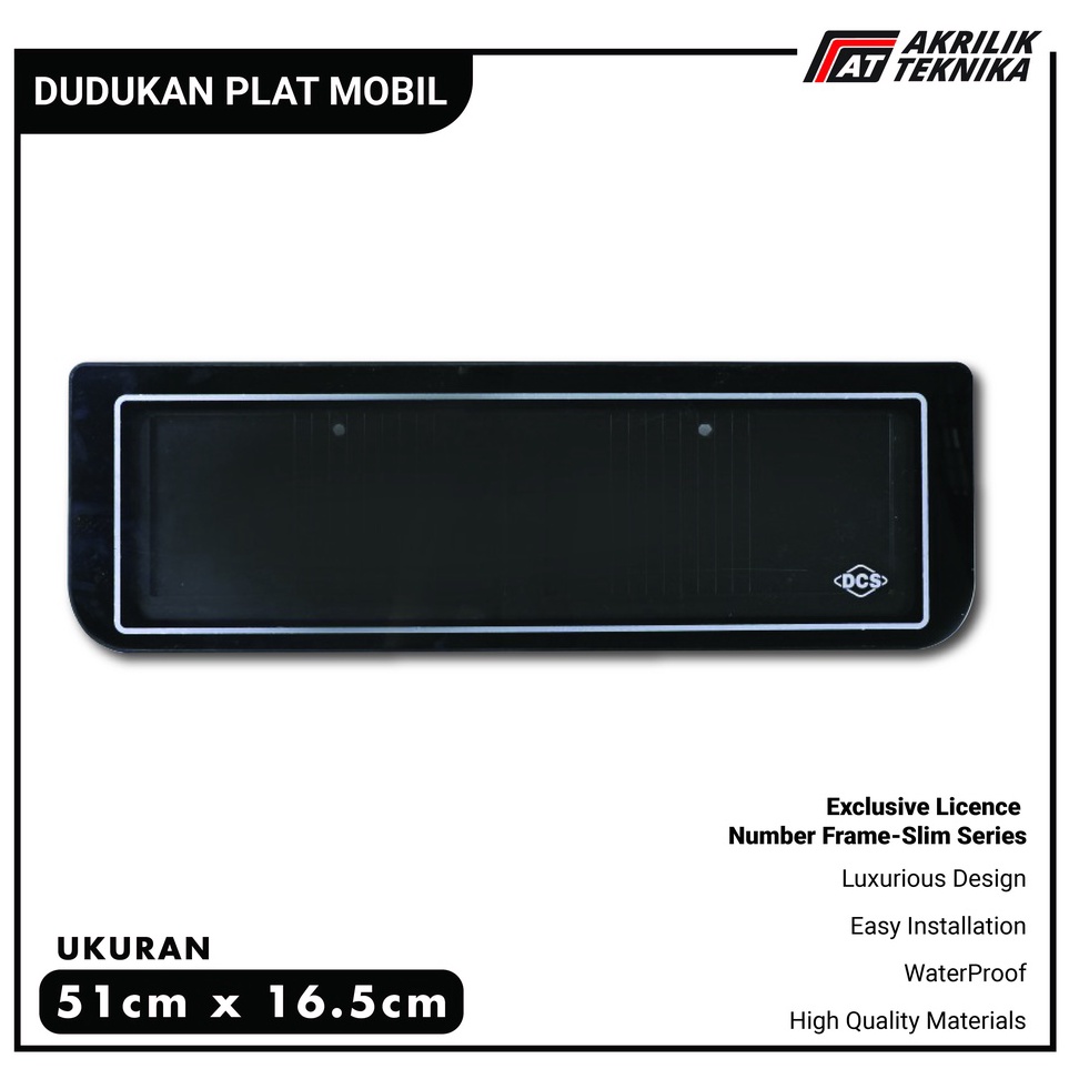 Dudukan Plat Mobil Tempat Tatakan Plat Akrilik Brand Merk DCS