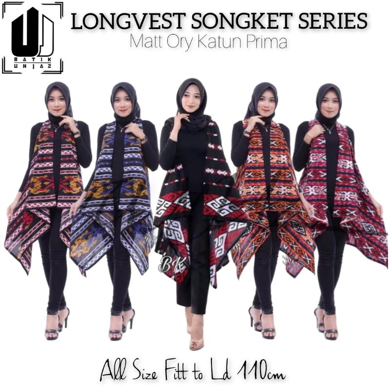 LONG VEST BATIK OUTER BATIK FASHIONABLE SANTAI JUMBO BIGSIZE LD 120 130