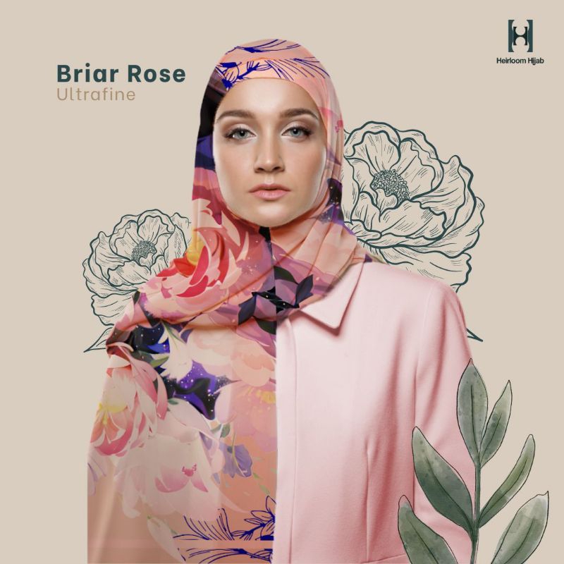 Hijab Voal Ultrafine - Motif Briar Rose