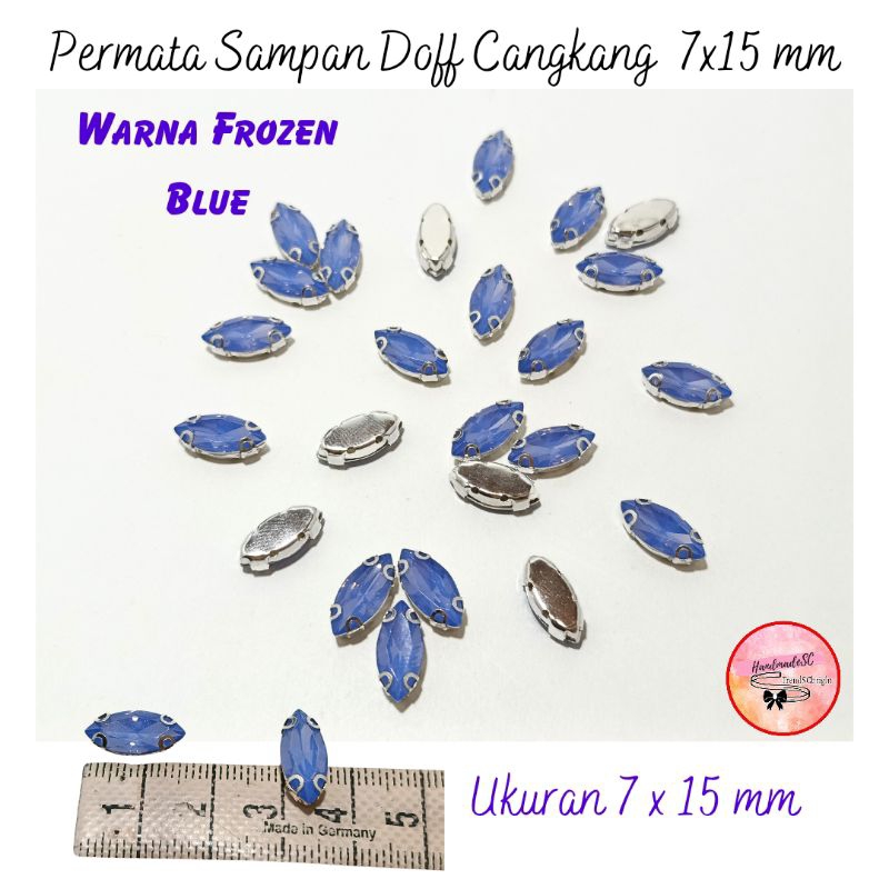 Permata Diamond Cangkang Sampan Doff Payet Ukuran 7X15 mm Diamon Jahit Premium