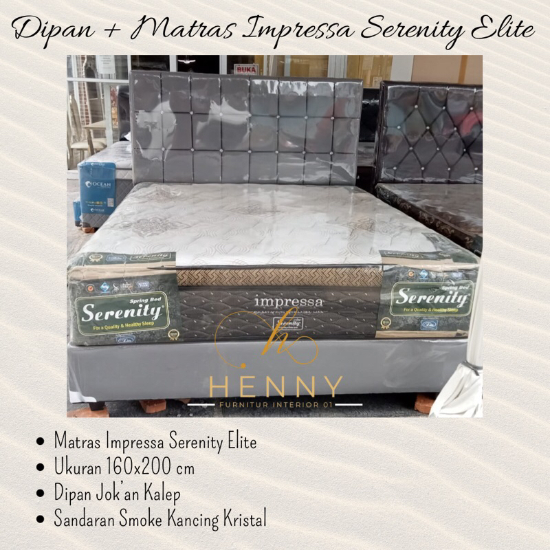 Henny Furniture Springbed Impressa Serenity Elite Set Dipan 160x200 cm