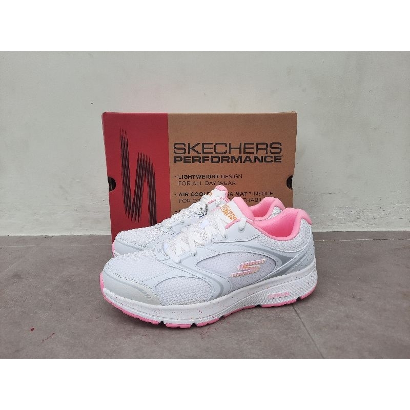 Skechers Go Run Consistent Vivid Horizon White Pink 128285WPK Original