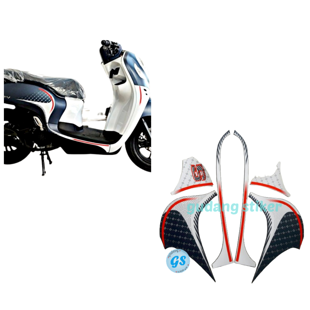 Stiker striping lis motor honda scoopy fashion 2023 matteblue