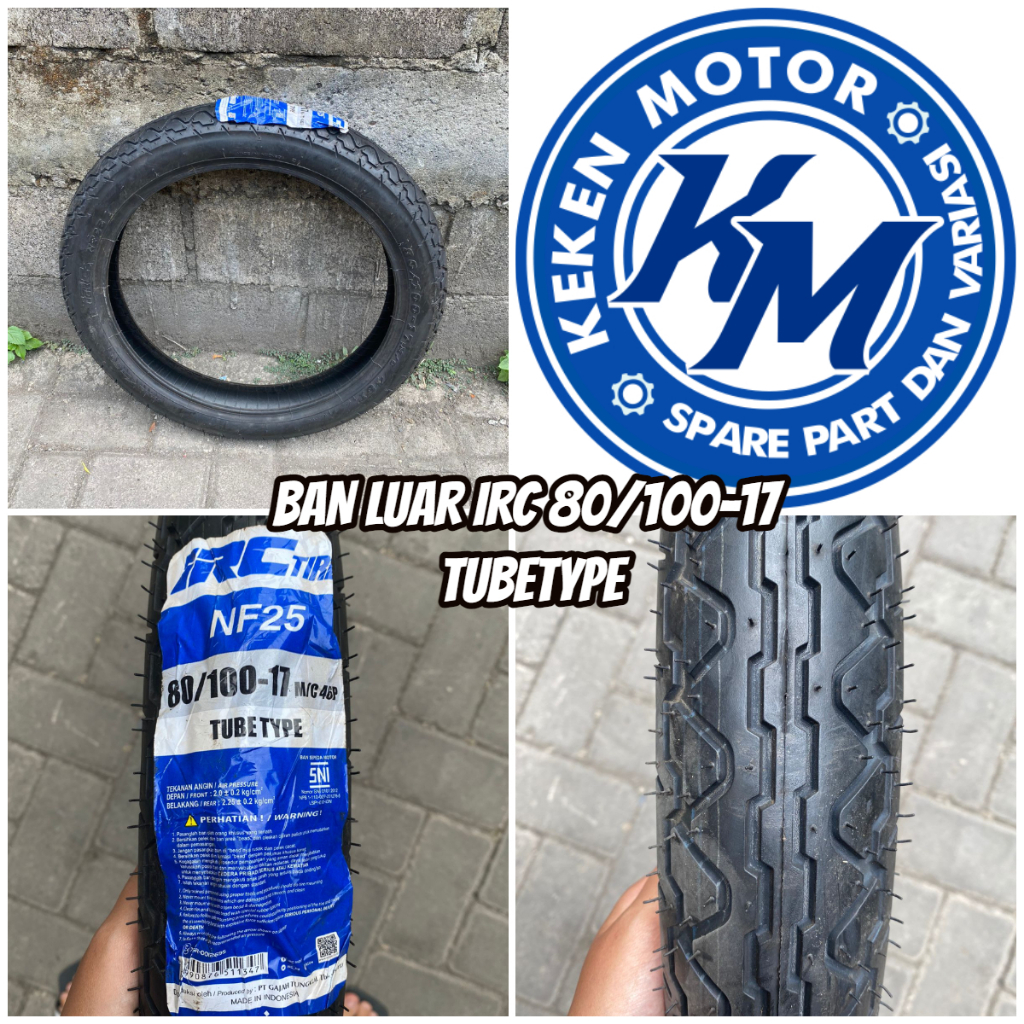 BAN LUAR IRC BAN MOTOR VERZA / MEGAPRO 80/100-17 TUBETYPE || BAN LUAR IRC TUBETYPE 80/100-17