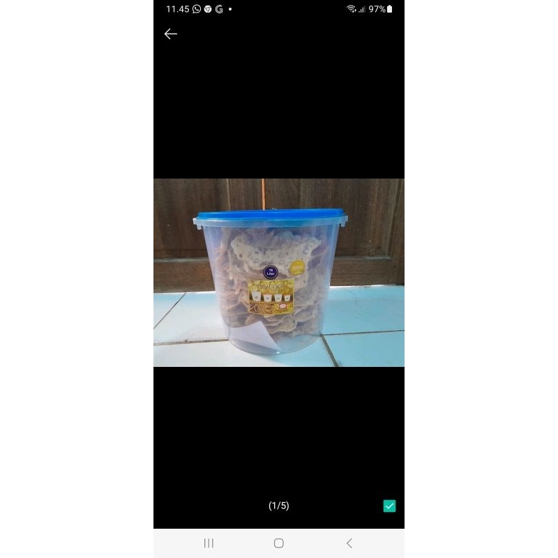 

Peyek kacang/udang rebon/keripik tempe isi ulang toples 16 liter