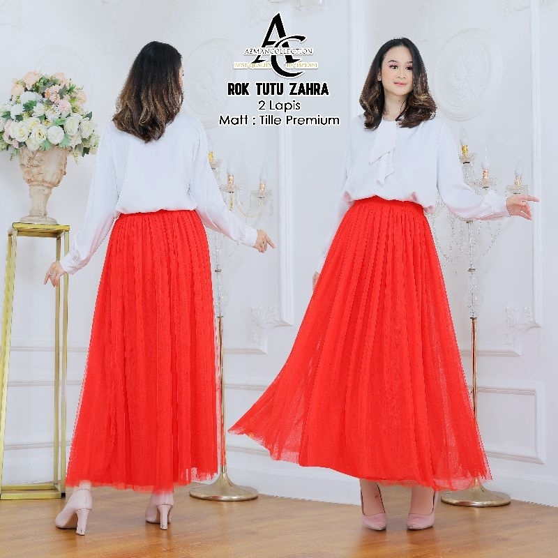 ROK TUTU ZAHRA - ROK TUTU Tile 2 LAPIS PANJANG 3/4 ROK TUTU  MAXI SKIRT IMPORT - ROK DEWASA FENIMIN 
