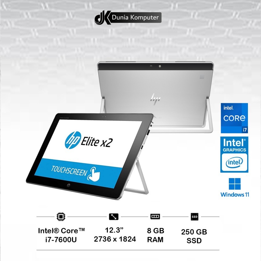Laptop Bekas / Second HP ELITE X2 1012 G2 Intel i7-7th Ram 8 GB 256 GB SSD