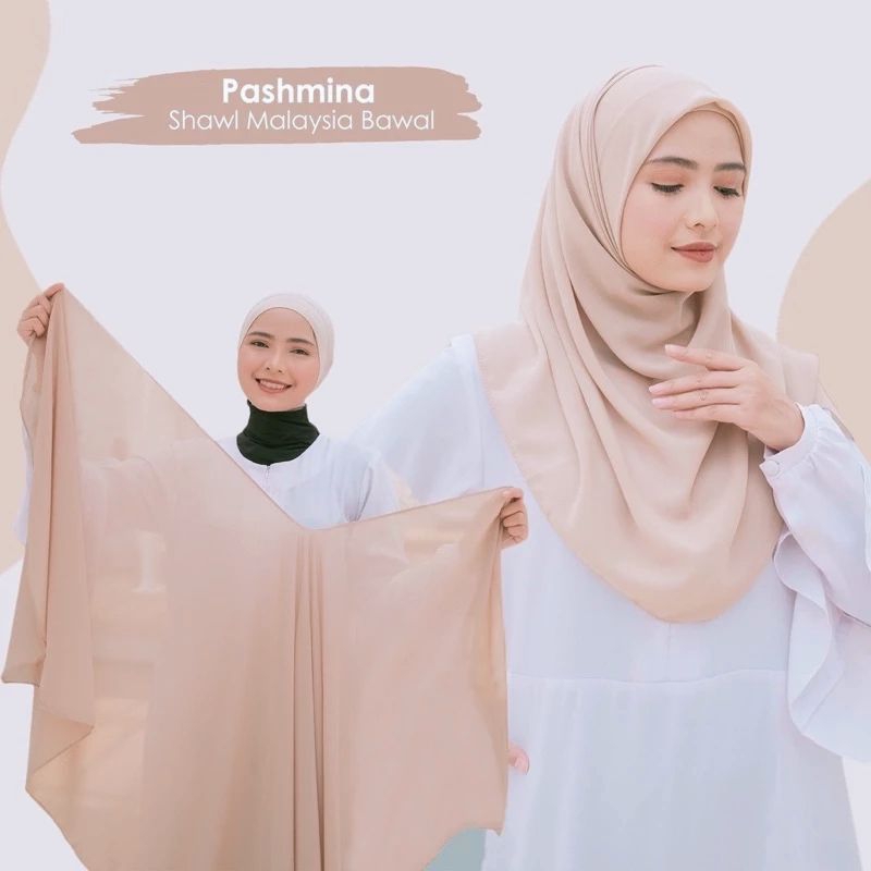PHASMINA MALAYSIA BAWAL CURVE SHAWL