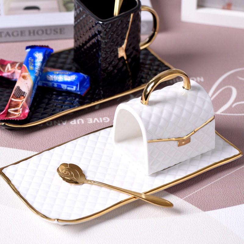 (LH) MUG SAUCER MOTIF TAS KERAMIK CUP COFFEE SAUCER CERAMIC