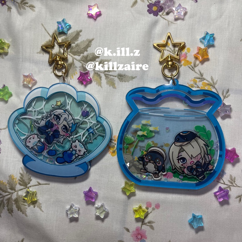 [Killz] Genshin Fontaine Swimming Shaker Keychain || NEUVILLETTE / FREMINET