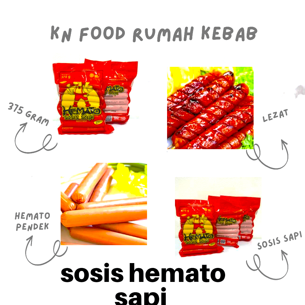 

Sosis Sapi Hemato pendek (375 gr) Isi 15 pcs /Sosis Sapi Hemato /Sosis Hemato