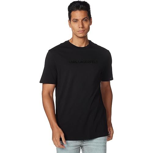 Karl Lagerfeld Paris Logo T, Short Sleeve Crew Neck Men’s Shirt- Baju - Kaos - Baju Kaos - Kaos Unis