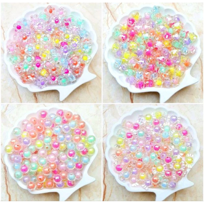 Manik Manik Lucu Korea - Diy- Manik Manik Bening Kaca Kilap -Bh078
