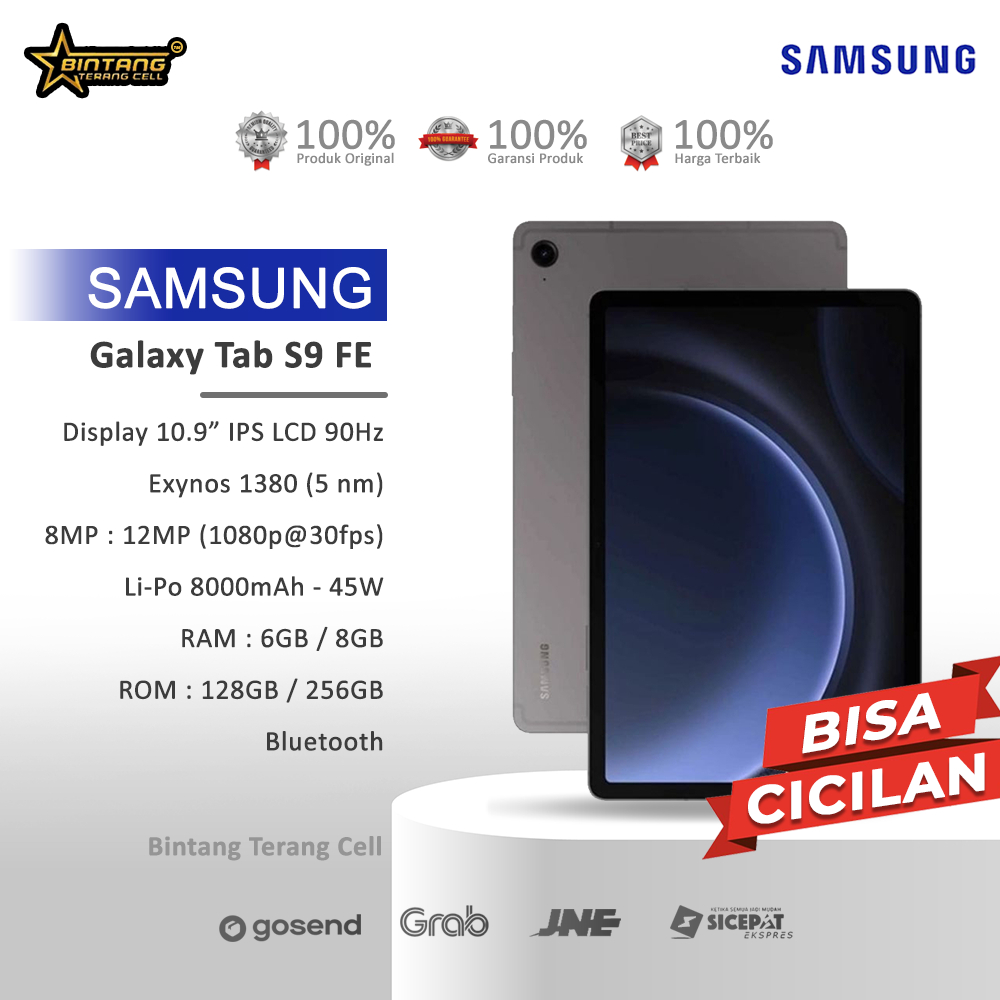 Samsung galaxy tab S9 FE 5G S9 FE+ 5G S9 FE wifi S9 Fe plus wifi samsung tablet s9 fe s9fe garansi r