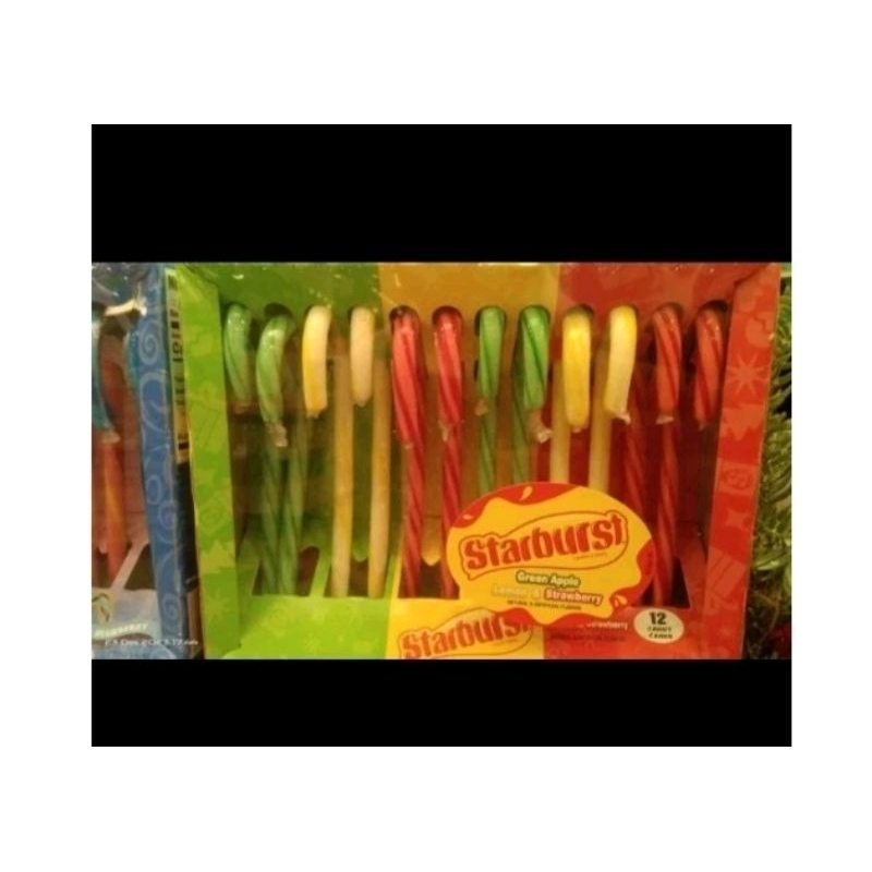 

permen tongkat candy can starburst green Apple lemon strawberry box