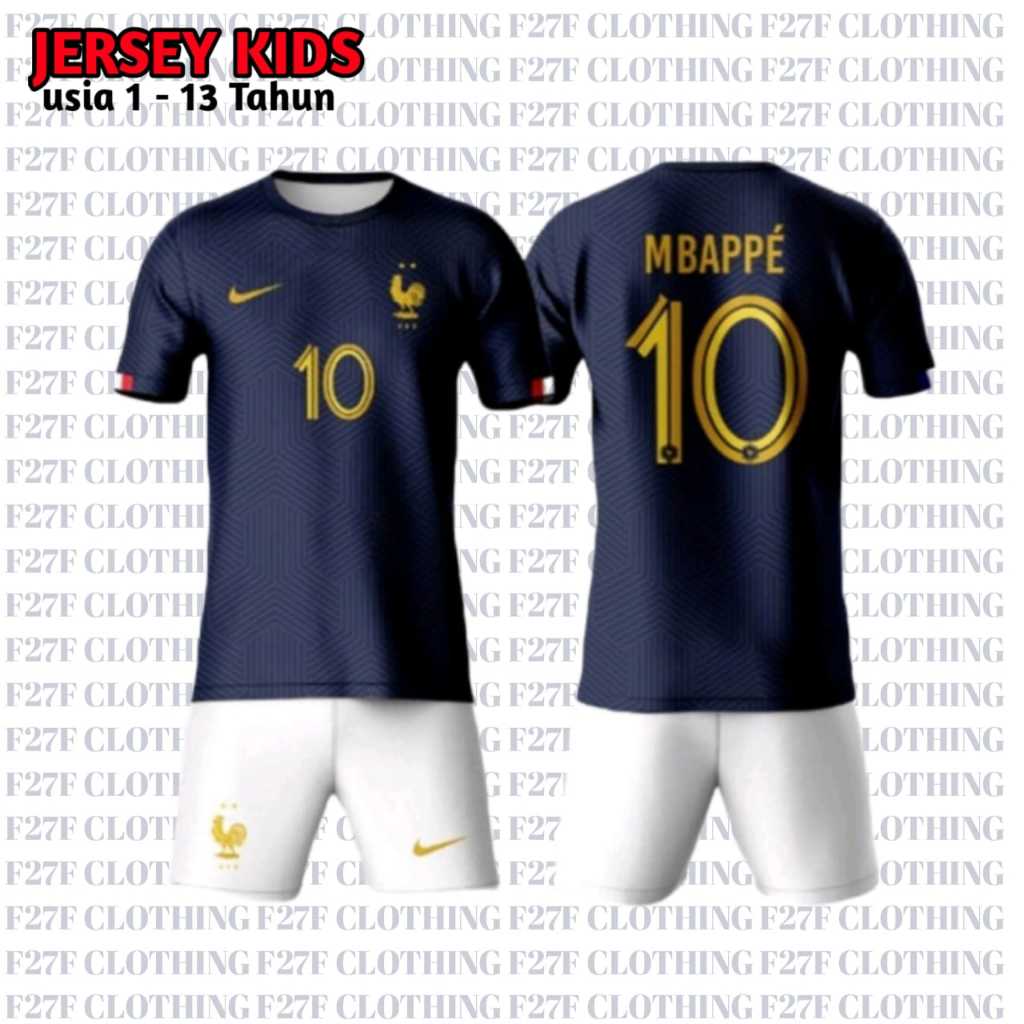 Jersey bola anak prancis fifa word cup2022