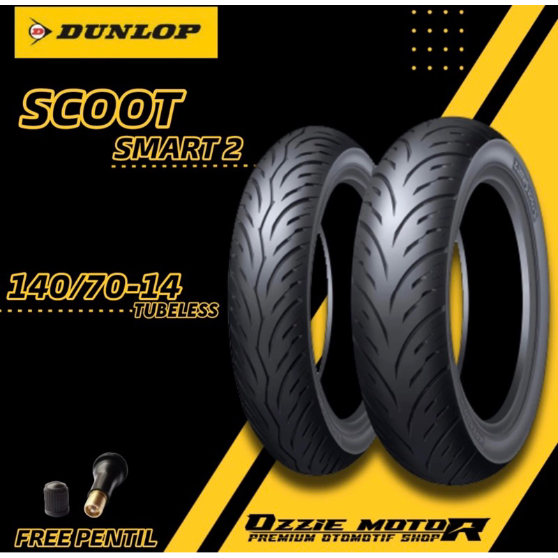 Ban Dunlop scoot smart 2 ukuran 140/70 - 14 dan ban Pirelli angel scooter 120/70 - 14 ban aerox