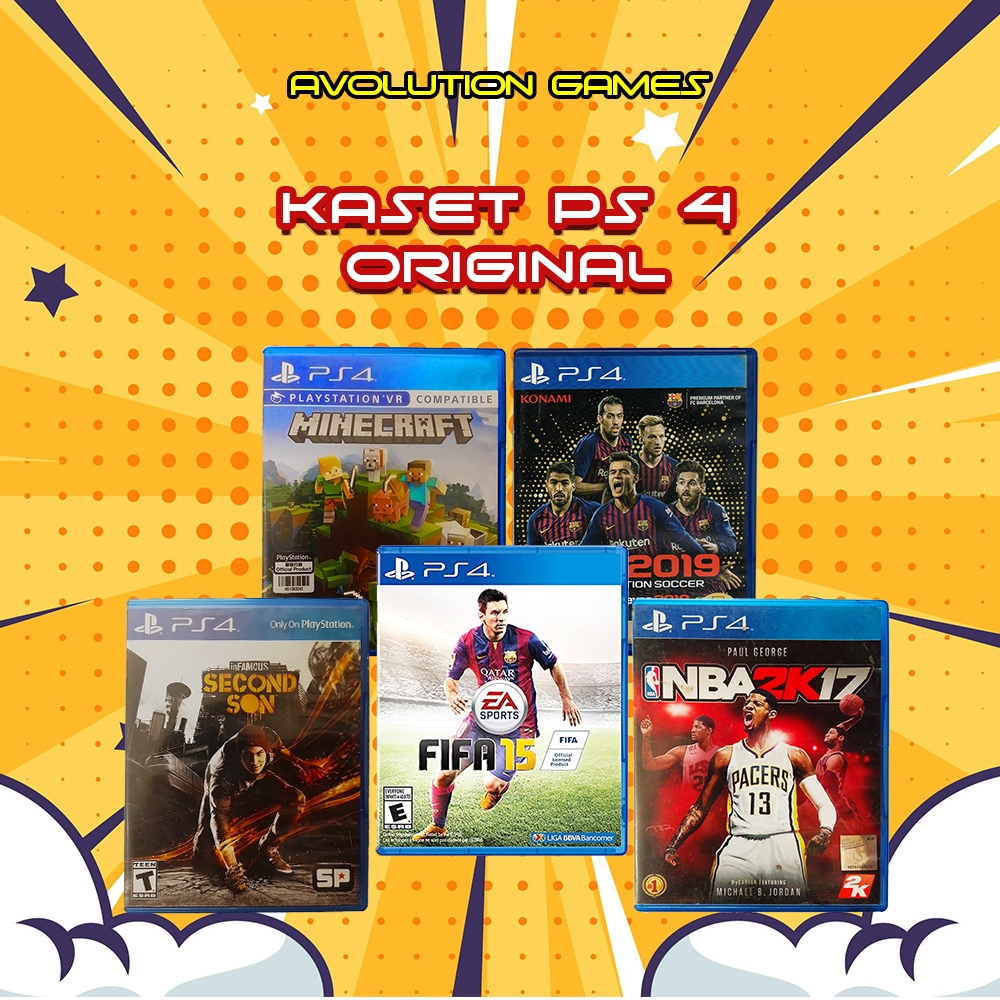 Kaset PS 4 Original NBA 2K17 | FIFA 15 | PES 2019 | Minecraft | Infamous Second Son
