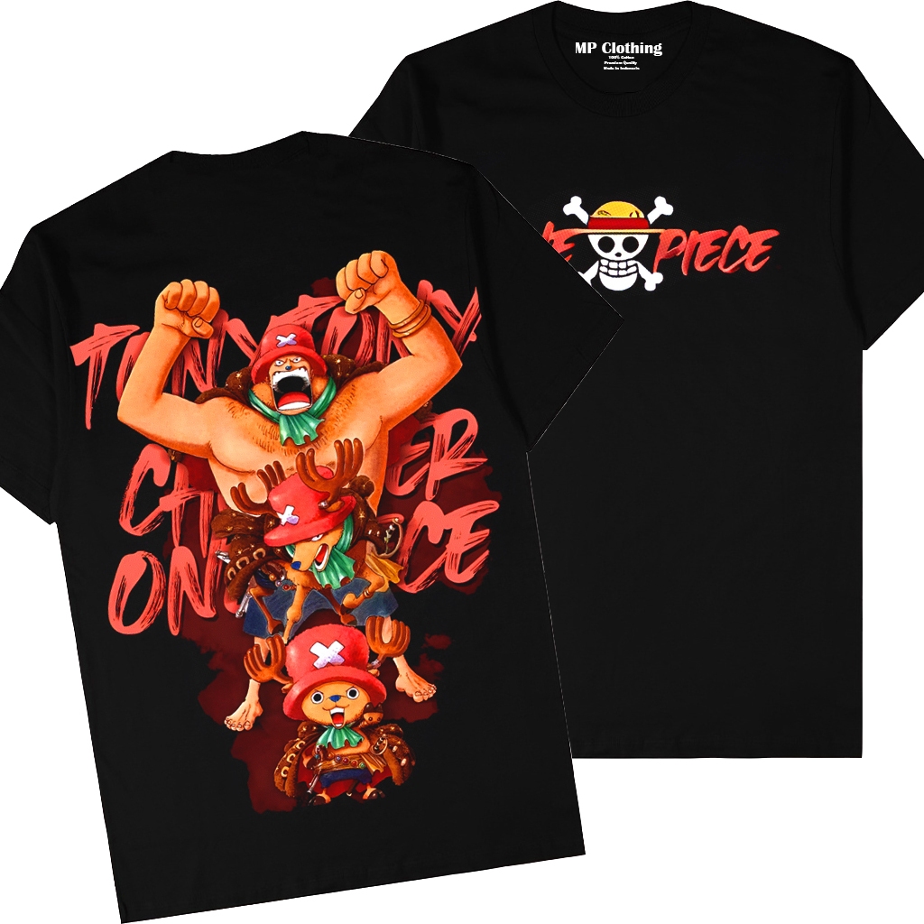 Kaos Distro Pria Anime One Piece Chopper Cotton Combed 30s Original