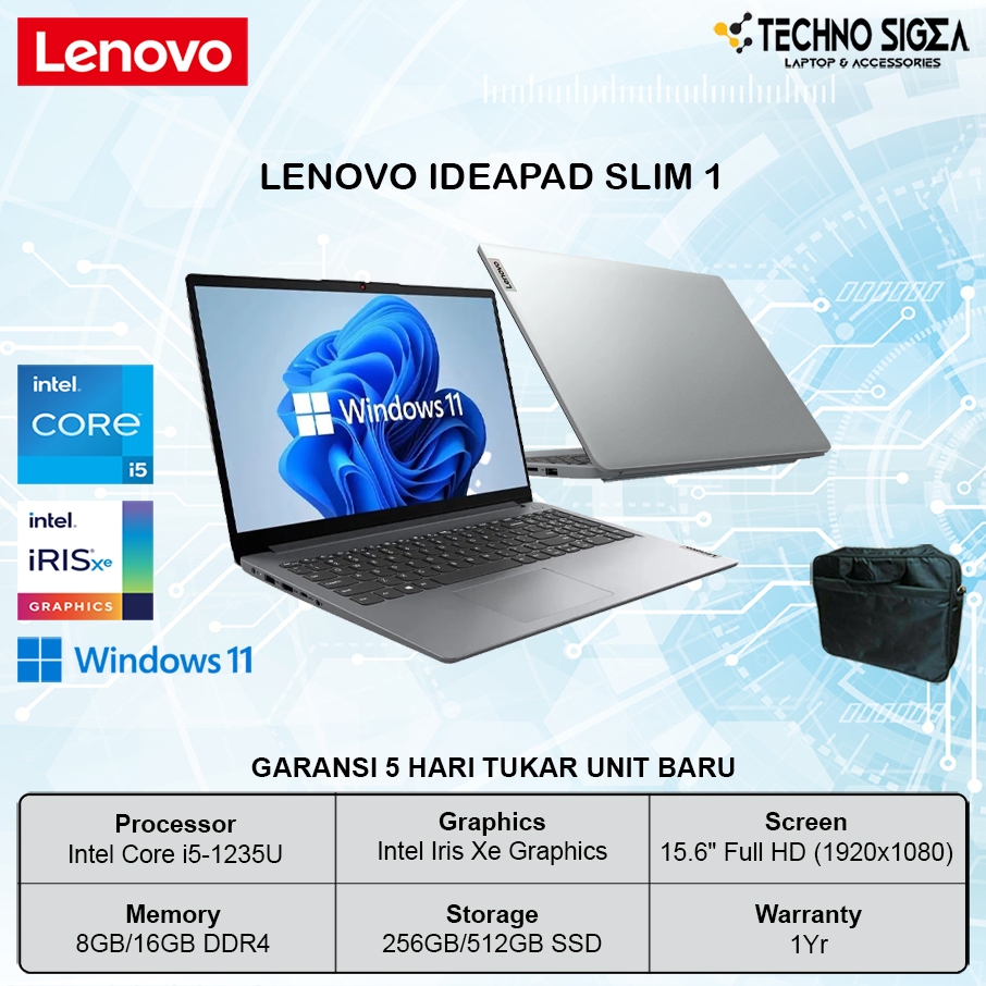 LENOVO IdeaPad Slim 1 15 i5 1235 16GB 512GB 15.6 FHD