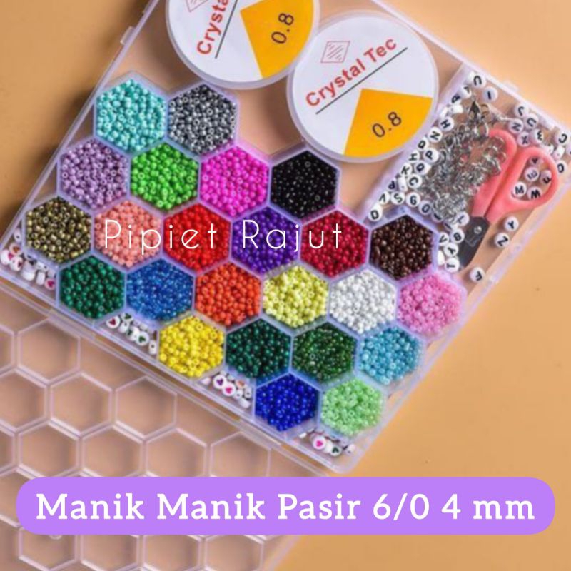 (10 gr) Mote Pasir 6/0 4 mm || Monte Manik Gelang Kalung Cincin DIY Payet Borci