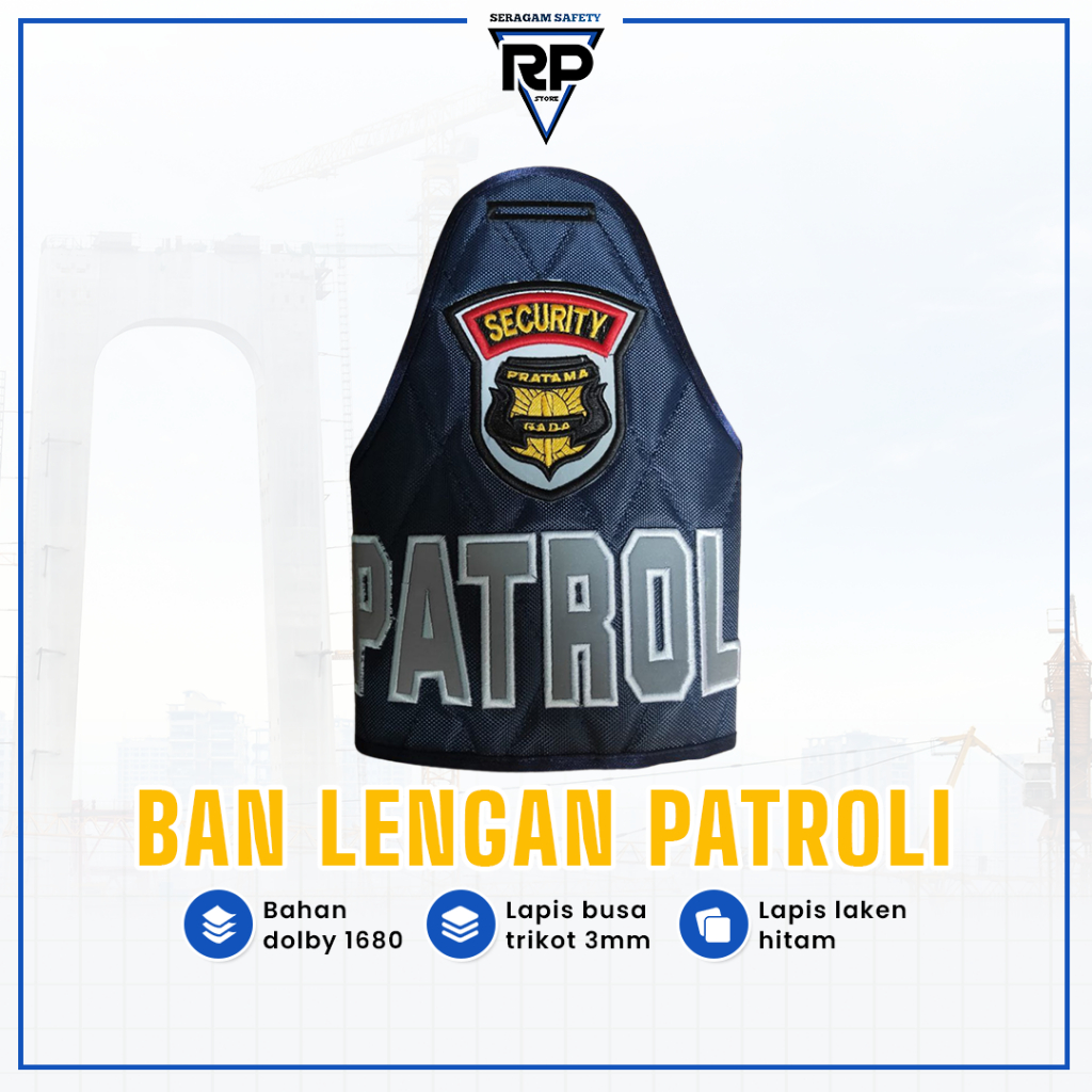 Ban Lengan Danru Security PKD P2U Patroli Atribut Satpam Timbul Bordir Bahan Premium