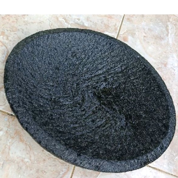 Lotsoolup Cobek Batu Asli Oval Pahat Free Ulekan