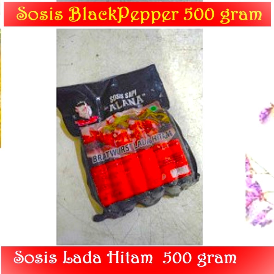 

Sosis Sapi Alana Bratwurst JUMBO Lada Hitam 500 gr