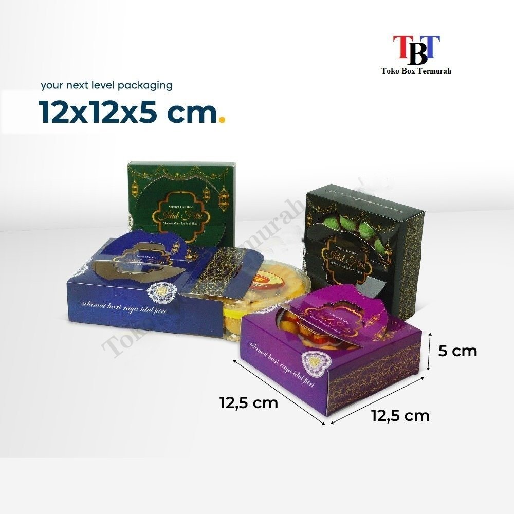 

Box 12x12x5 Toples Kue Kering 250 gr "Premium" isi 1 - (12,5x12,5x5 cm) Slide/Jinjing/Kuker 250gr/Box/IdulFitri/EidMubarak