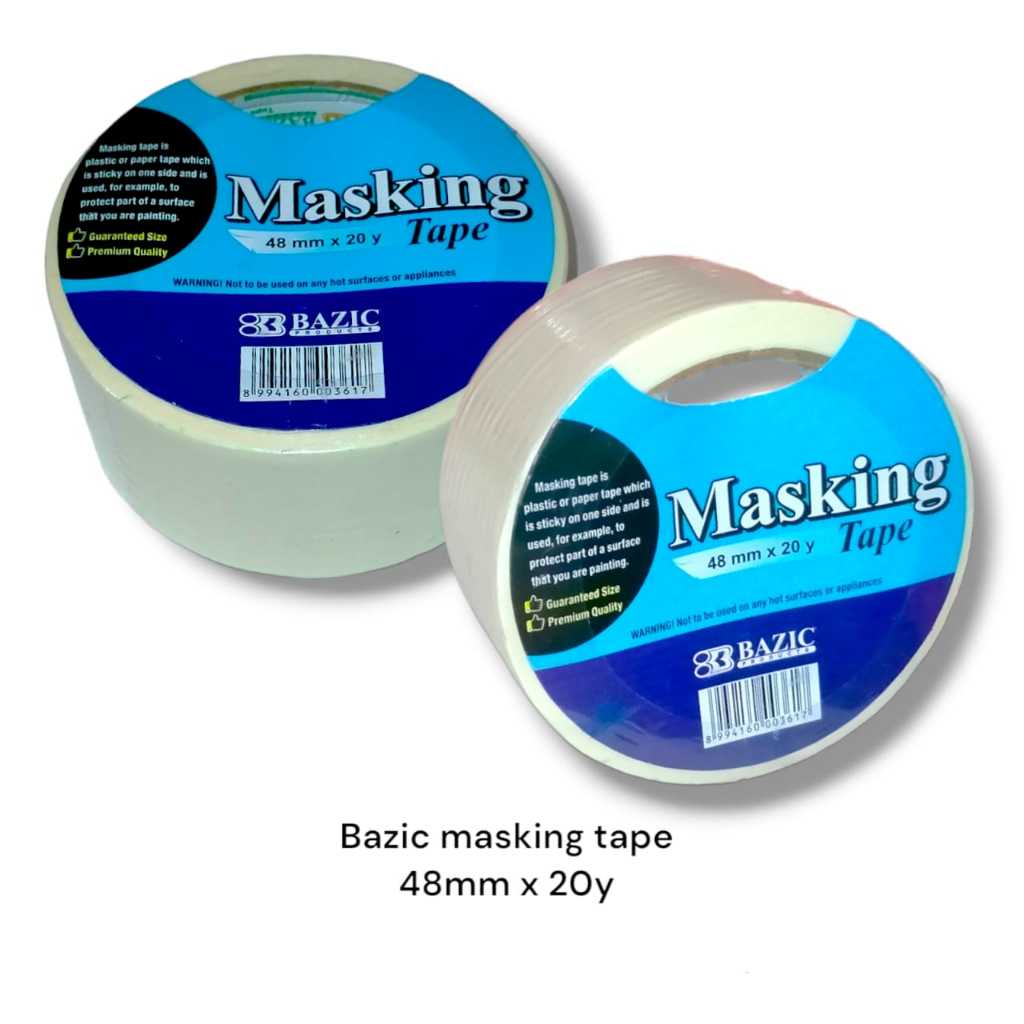 

SOLASI KERTAS MASKING TAPE 48MM X 20 Y BAZIC LAKBAN SELOTIP CAT