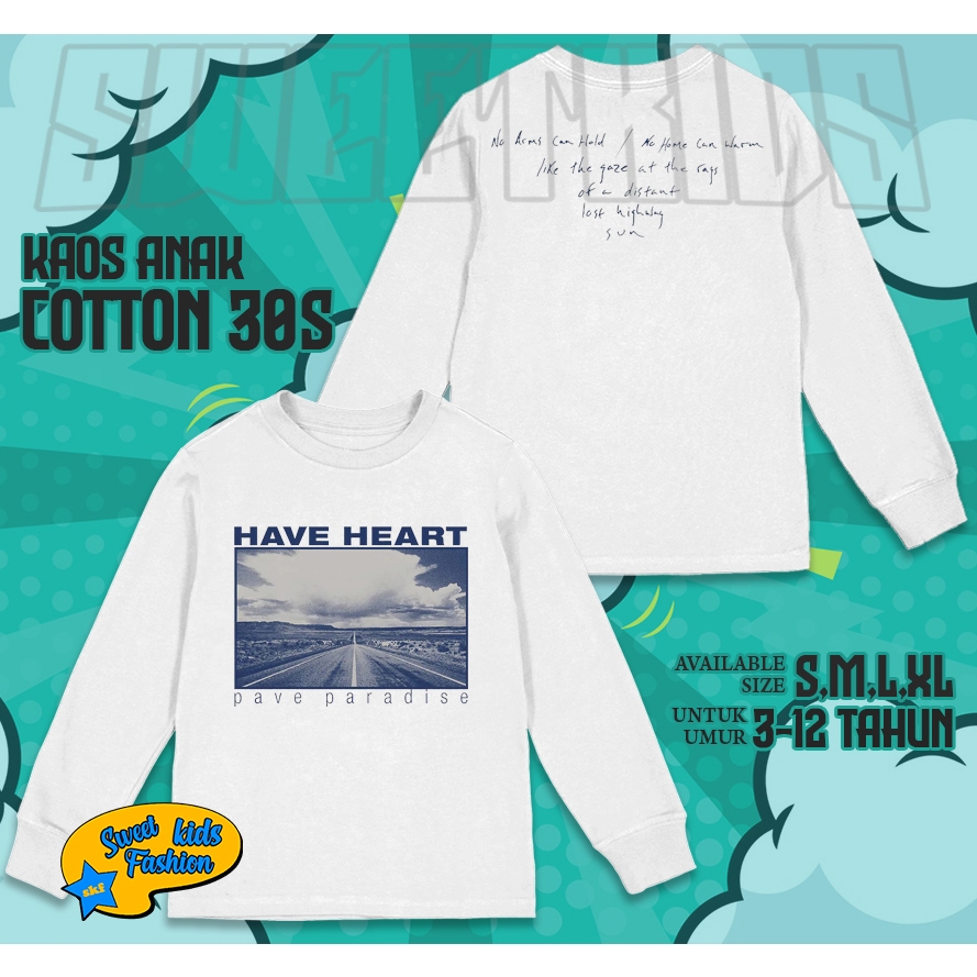 Baju Anak Kaos Band Have Heart Kaos Anak Have Heart Prave Paradise Lengan Panjang