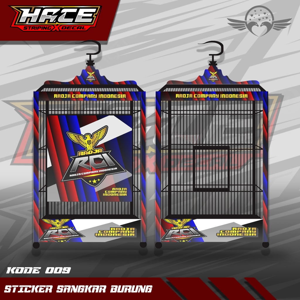 STICKER DECAL SANGKAR KOTAK - DECAL SANGKAR BURUNG KOTAK EBOD RADJA RCI 009