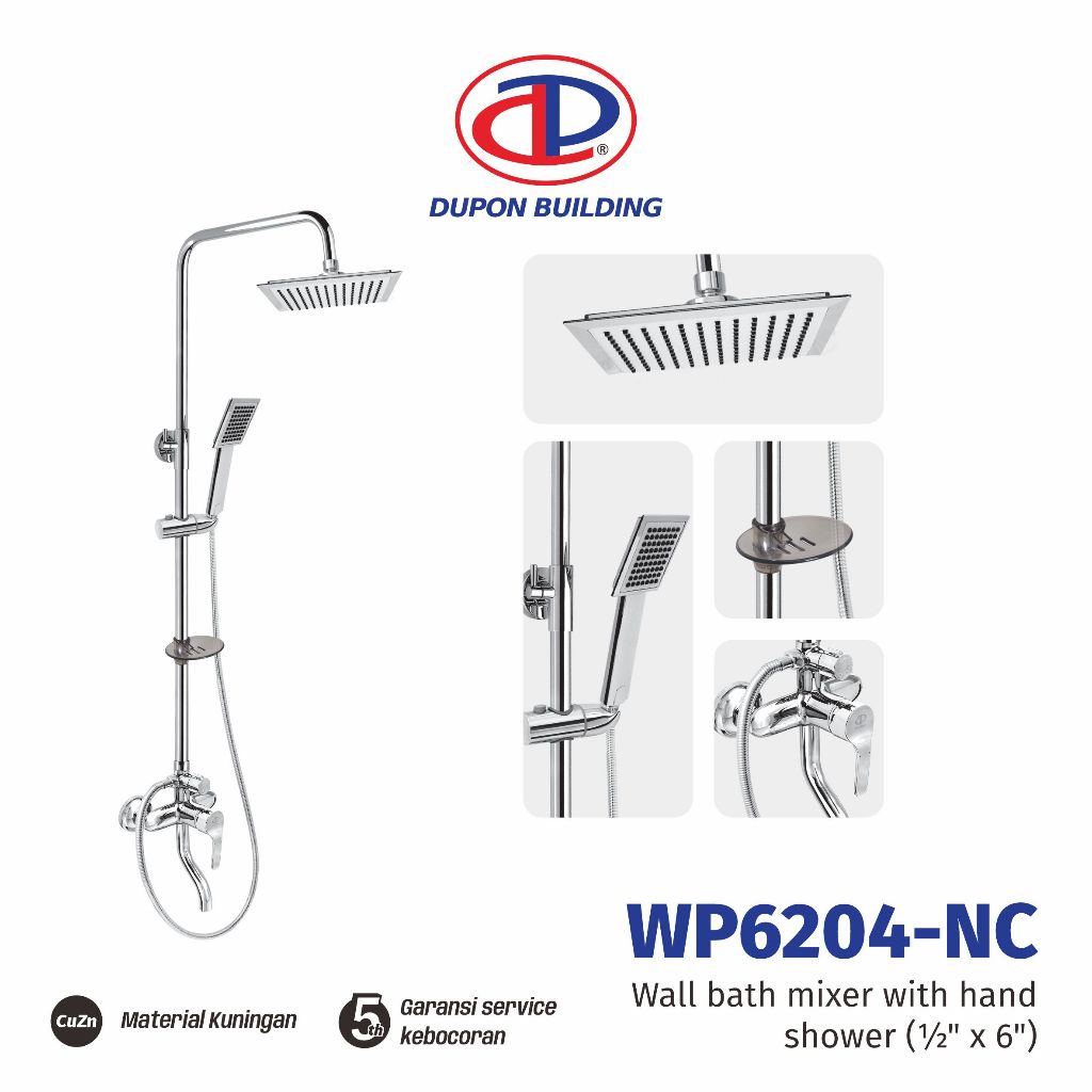 DUPON Shower Column / Shower Tiang Set Panas Dingin /Wall Bath Shower Set with Hand Shower WP6204-NC