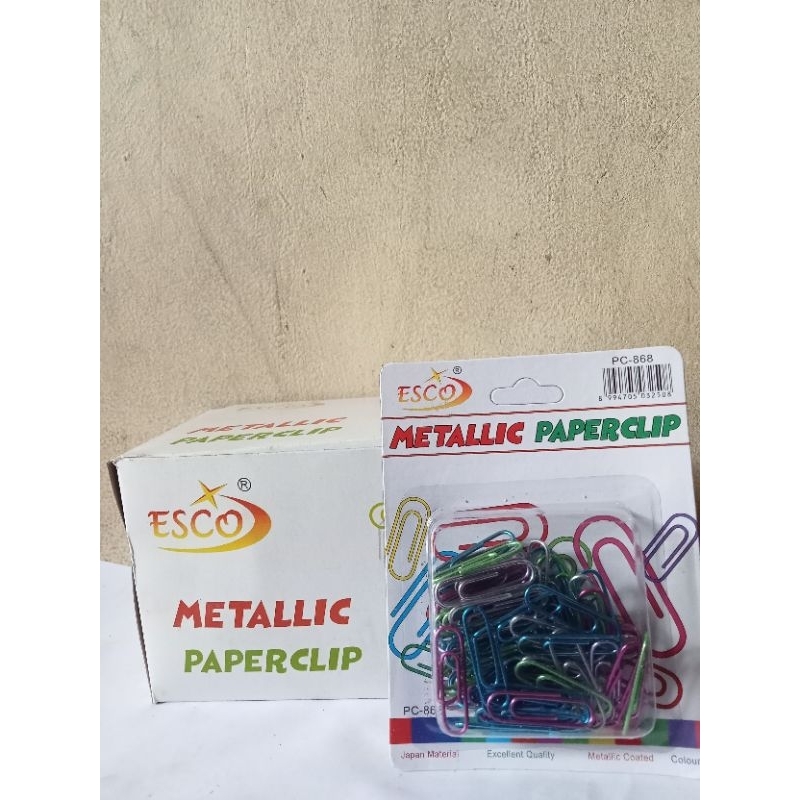 

PAPERCLIP METALLIC/ JEPITAN KERTAS ESCO (isi 12pcs)