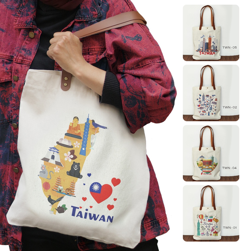 Tote bag Canvas oleh oleh Taipei Tas Souvenir Taiwan