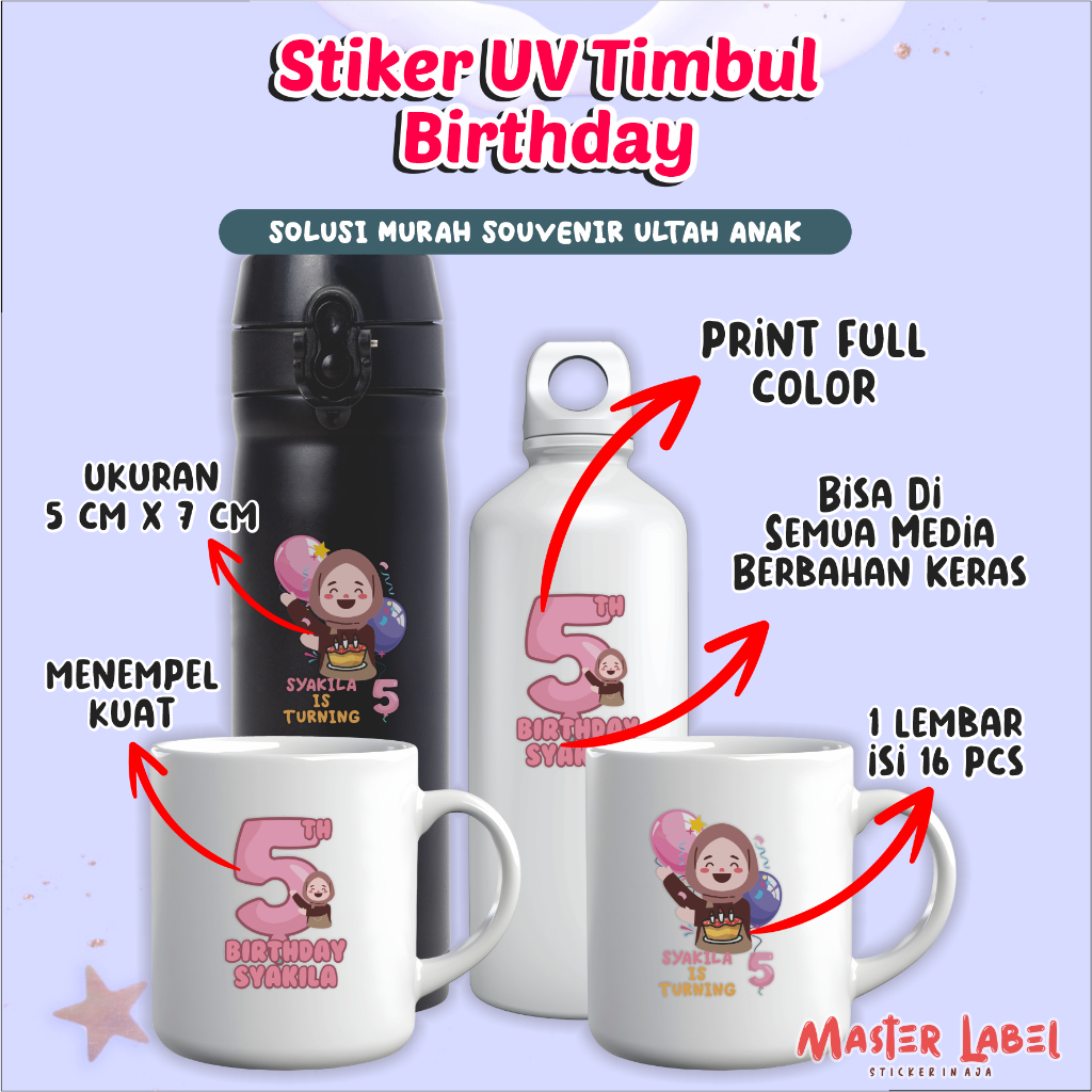 

Stiker Ulang Tahun UV Label Ulang Tahun Label Souvenir Stiker Tumblr Stiker UV timbul ulang tahun satuan ukuran 4,5x6 cm