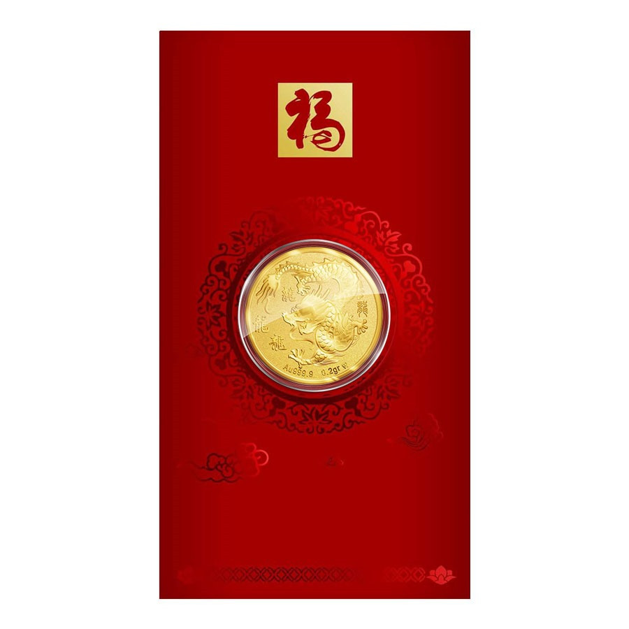 IDN Bulion Angpao Naga Koin Emas Logam Mulia (0.2 g - 24K - 999.9 Gold)