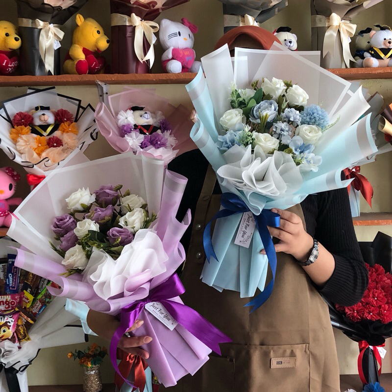 Buket bunga palsu artificial / buket wisuda bandung / buket bandung