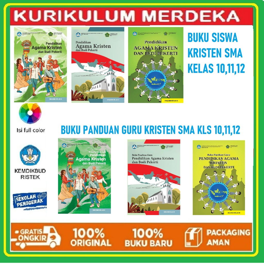 Buku Agama Kristen dan Budi Pekerti SMA Kelas 10, Kelas 11, Kelas 12 Kurikulum Merdeka Kemendikbud -